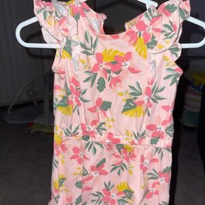 Carters 6M Just One you Link tropical floral print romper w snaps NWOT